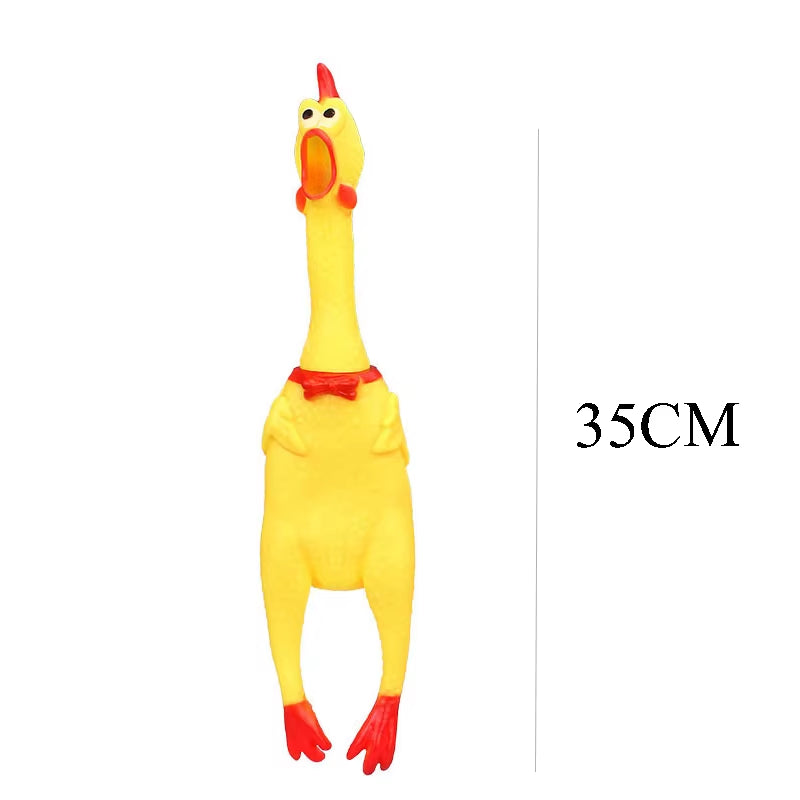 Hilarious Squeaky Chicken Toy for Dogs - Perfect Rubber Chew Toy for Small and Large Pups!