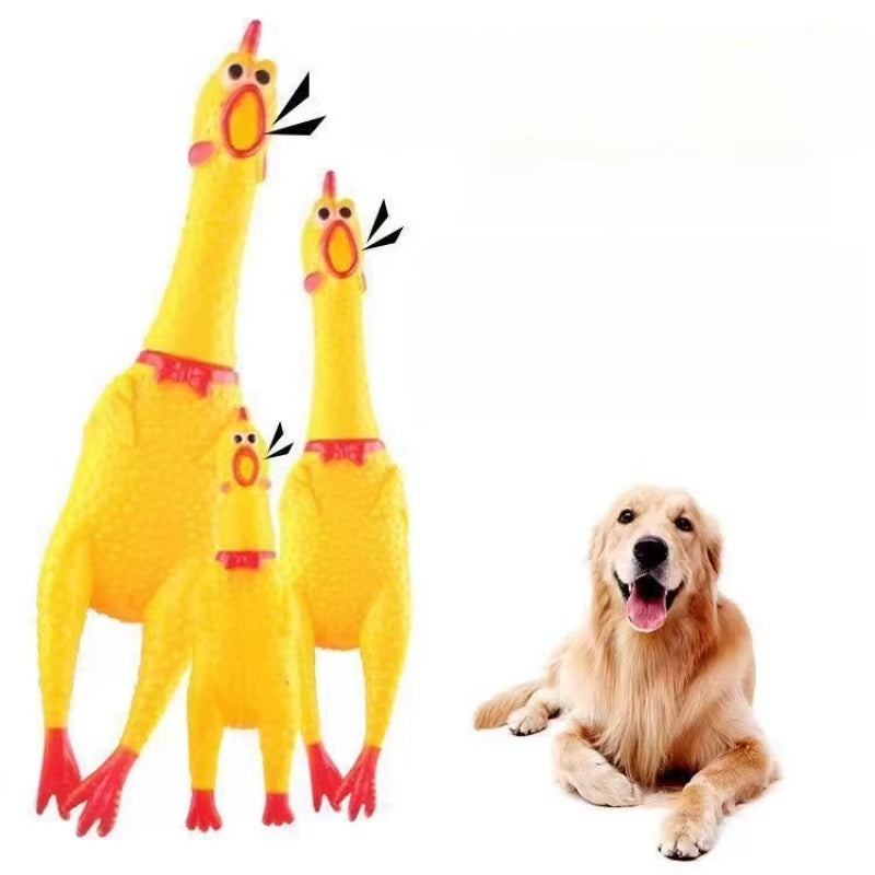 Hilarious Squeaky Chicken Toy for Dogs - Perfect Rubber Chew Toy for Small and Large Pups!