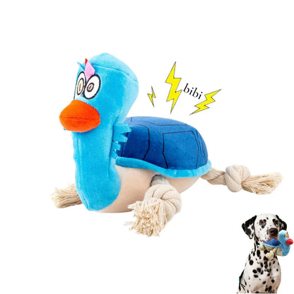 Exciting Turtle Squeaky Plush Tug Toy with Rope Limbs - Interactive Fun for Dogs to Relieve Boredom!