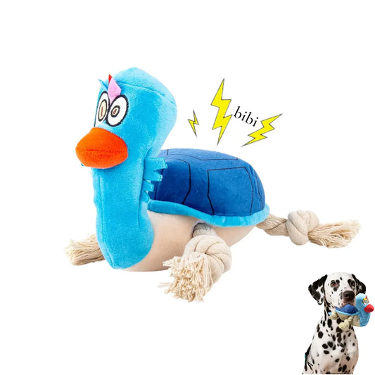 Exciting Turtle Squeaky Plush Tug Toy with Rope Limbs - Interactive Fun for Dogs to Relieve Boredom!