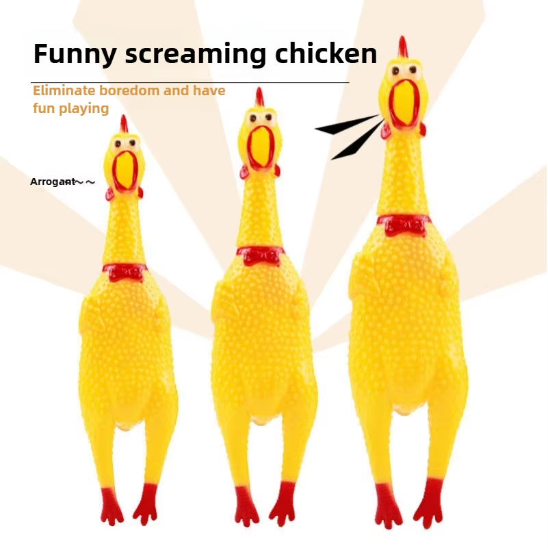 Hilarious Squeaky Chicken Toy for Dogs - Perfect Rubber Chew Toy for Small and Large Pups!