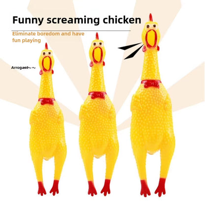 Hilarious Squeaky Chicken Toy for Dogs - Perfect Rubber Chew Toy for Small and Large Pups!