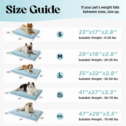 Lesure Cooling Orthopedic Dog Mat - Q-Max>0.5 Cooling Technology with Washable Cover and Non-Slip Egg Crate Foam for Extra Large Dogs