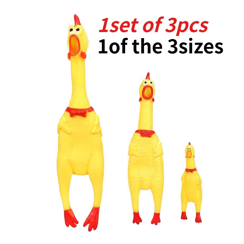 Hilarious Squeaky Chicken Toy for Dogs - Perfect Rubber Chew Toy for Small and Large Pups!