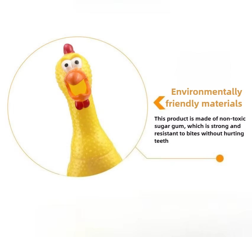 Hilarious Squeaky Chicken Toy for Dogs - Perfect Rubber Chew Toy for Small and Large Pups!