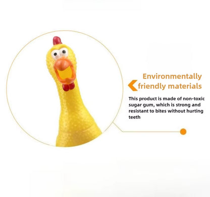 Hilarious Squeaky Chicken Toy for Dogs - Perfect Rubber Chew Toy for Small and Large Pups!