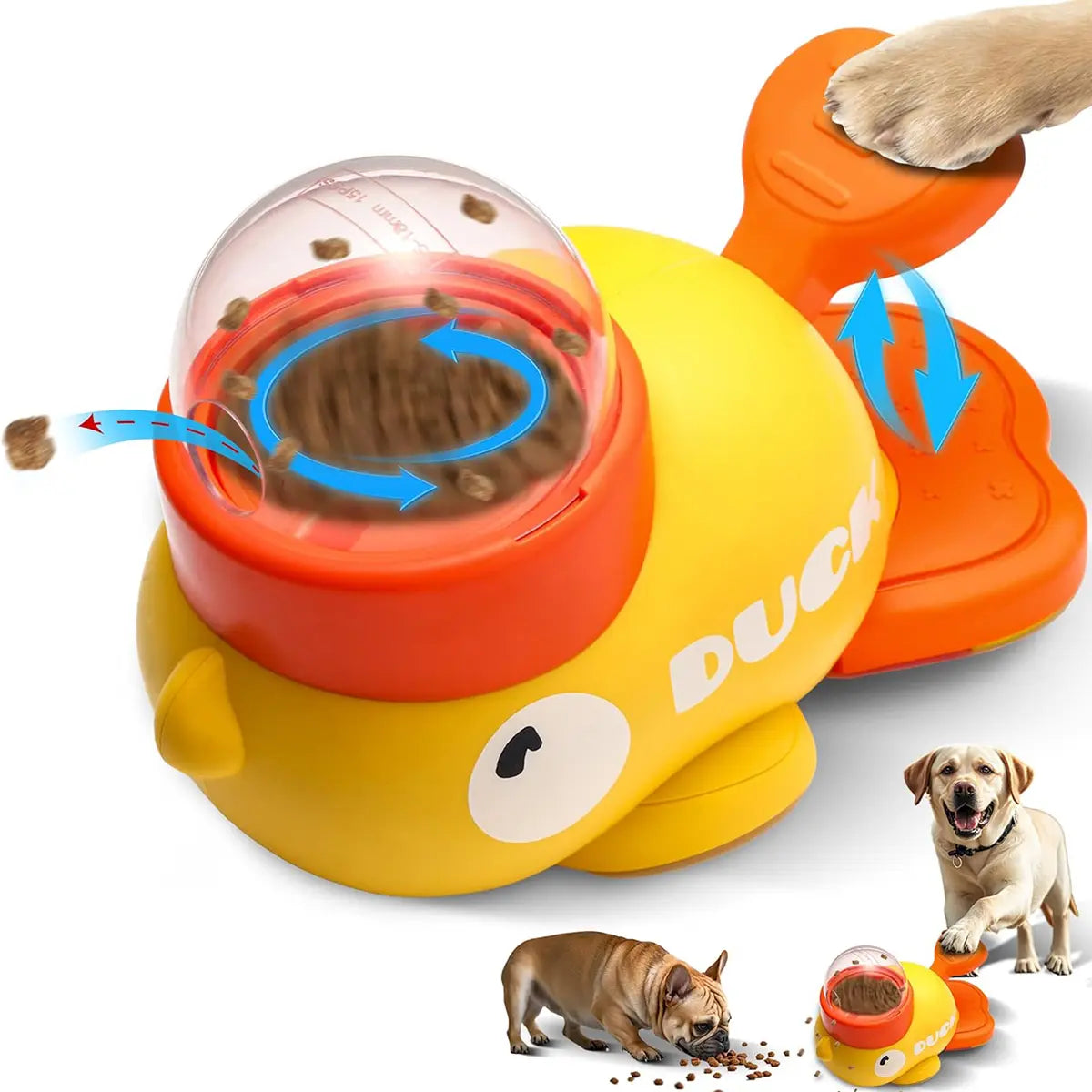 Engaging Duck-Shaped Interactive Dog Puzzle Treat Dispenser - Adjustable for All Breeds, Promotes Healthy Eating & Mental Stimulation