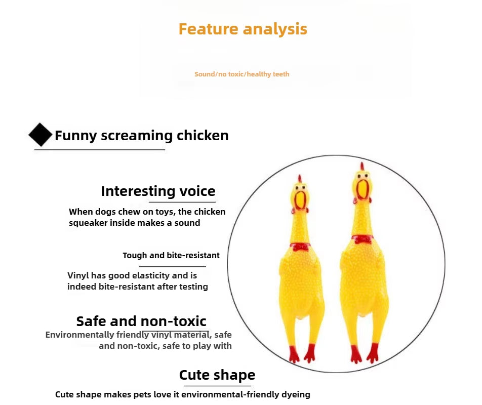 Hilarious Squeaky Chicken Toy for Dogs - Perfect Rubber Chew Toy for Small and Large Pups!