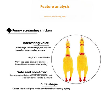 Hilarious Squeaky Chicken Toy for Dogs - Perfect Rubber Chew Toy for Small and Large Pups!