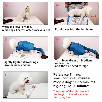 Portable Folding Dog Hair Dryer and Pet Drying Bag - Efficient Pet Grooming Accessory for Winter Care