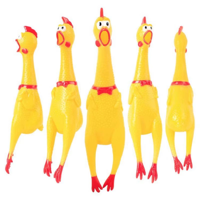 Hilarious Squeaky Chicken Toy for Dogs - Perfect Rubber Chew Toy for Small and Large Pups!