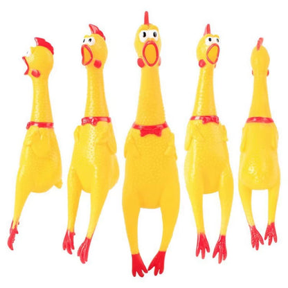 Hilarious Squeaky Chicken Toy for Dogs - Perfect Rubber Chew Toy for Small and Large Pups!