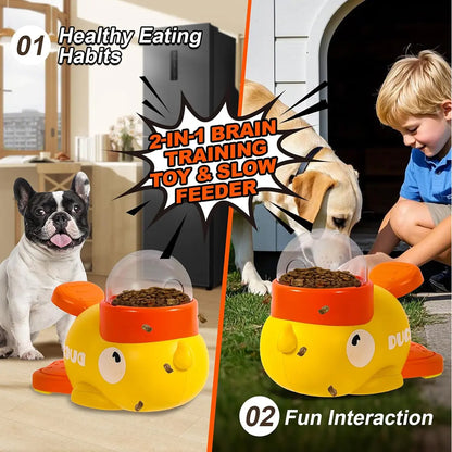 Engaging Duck-Shaped Interactive Dog Puzzle Treat Dispenser - Adjustable for All Breeds, Promotes Healthy Eating & Mental Stimulation