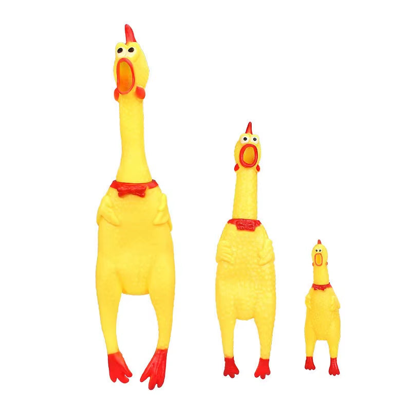 Hilarious Squeaky Chicken Toy for Dogs - Perfect Rubber Chew Toy for Small and Large Pups!