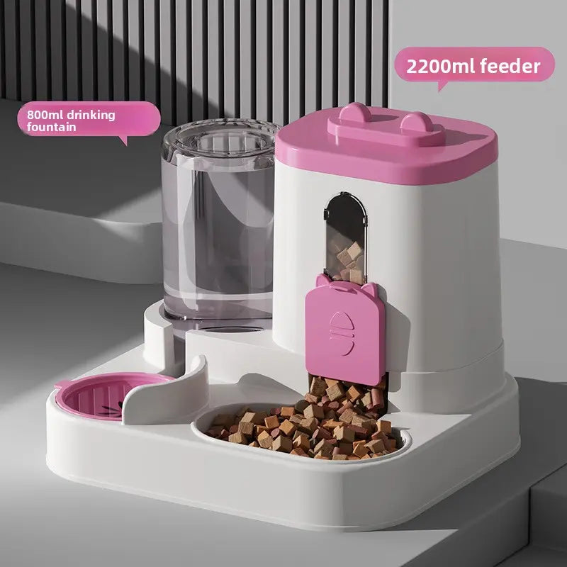Revolutionary Automatic Cat Feeder & Water Dispenser Combo - Durable Plastic Design for Effortless Pet Care