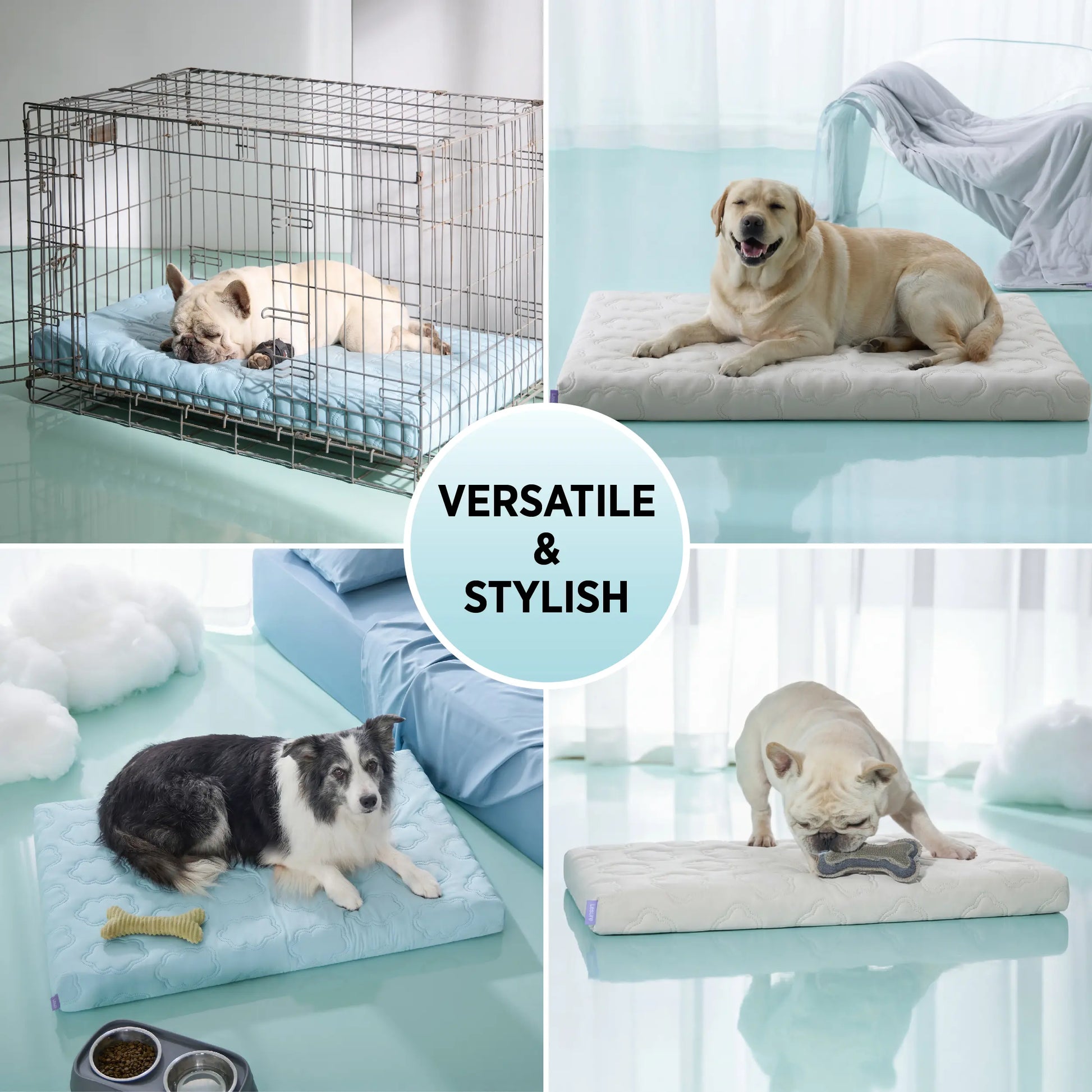Lesure Cooling Orthopedic Dog Mat - Q-Max>0.5 Cooling Technology with Washable Cover and Non-Slip Egg Crate Foam for Extra Large Dogs