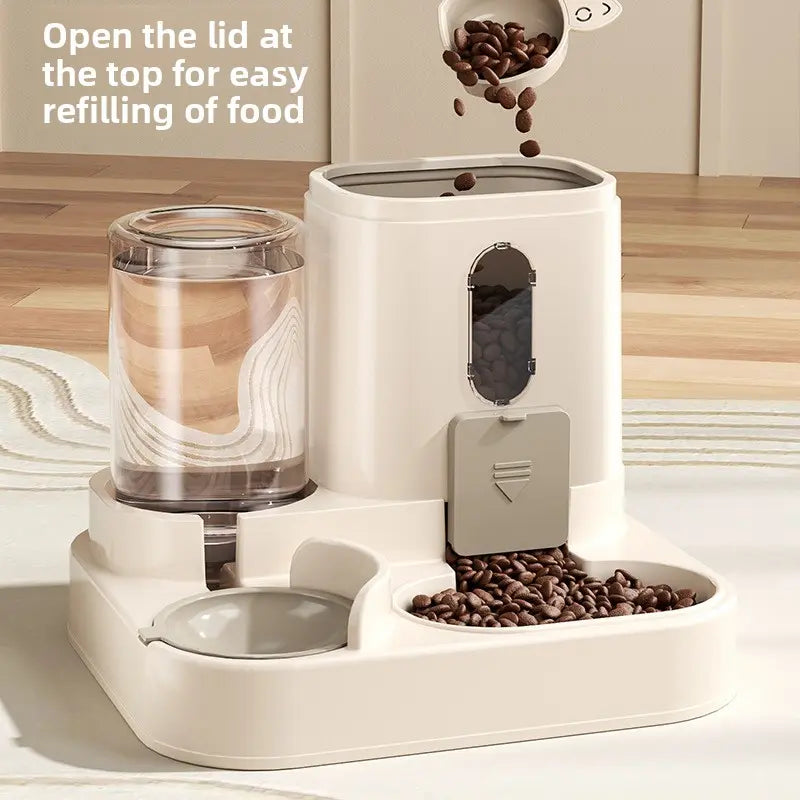 Revolutionary Automatic Cat Feeder & Water Dispenser Combo - Durable Plastic Design for Effortless Pet Care