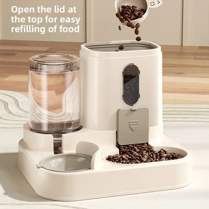 Revolutionary Automatic Cat Feeder & Water Dispenser Combo - Durable Plastic Design for Effortless Pet Care