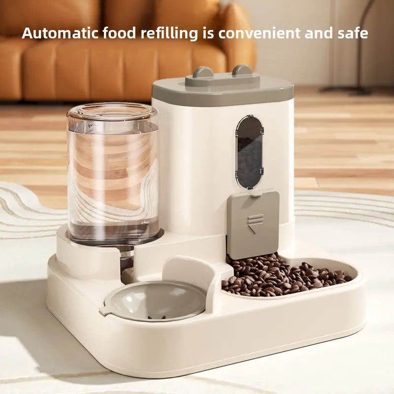 Revolutionary Automatic Cat Feeder & Water Dispenser Combo - Durable Plastic Design for Effortless Pet Care