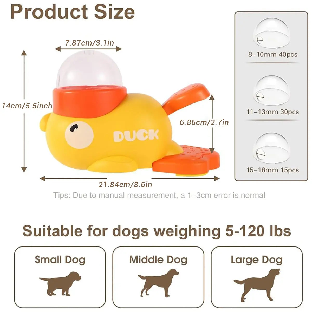 Engaging Duck-Shaped Interactive Dog Puzzle Treat Dispenser - Adjustable for All Breeds, Promotes Healthy Eating & Mental Stimulation